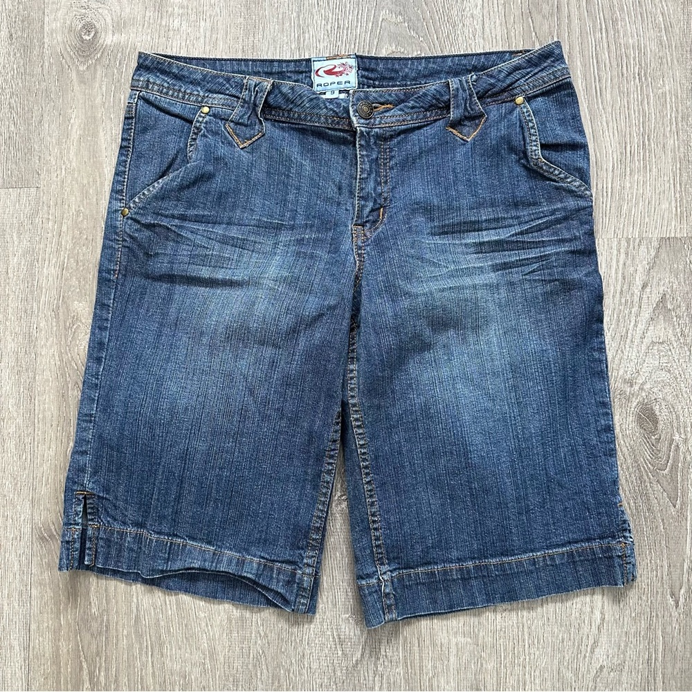 Roper Blue‎ Jean Shorts Classic Knee-Length